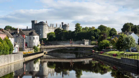 Kilkenny Castle, panorama from the bridge, Ireland